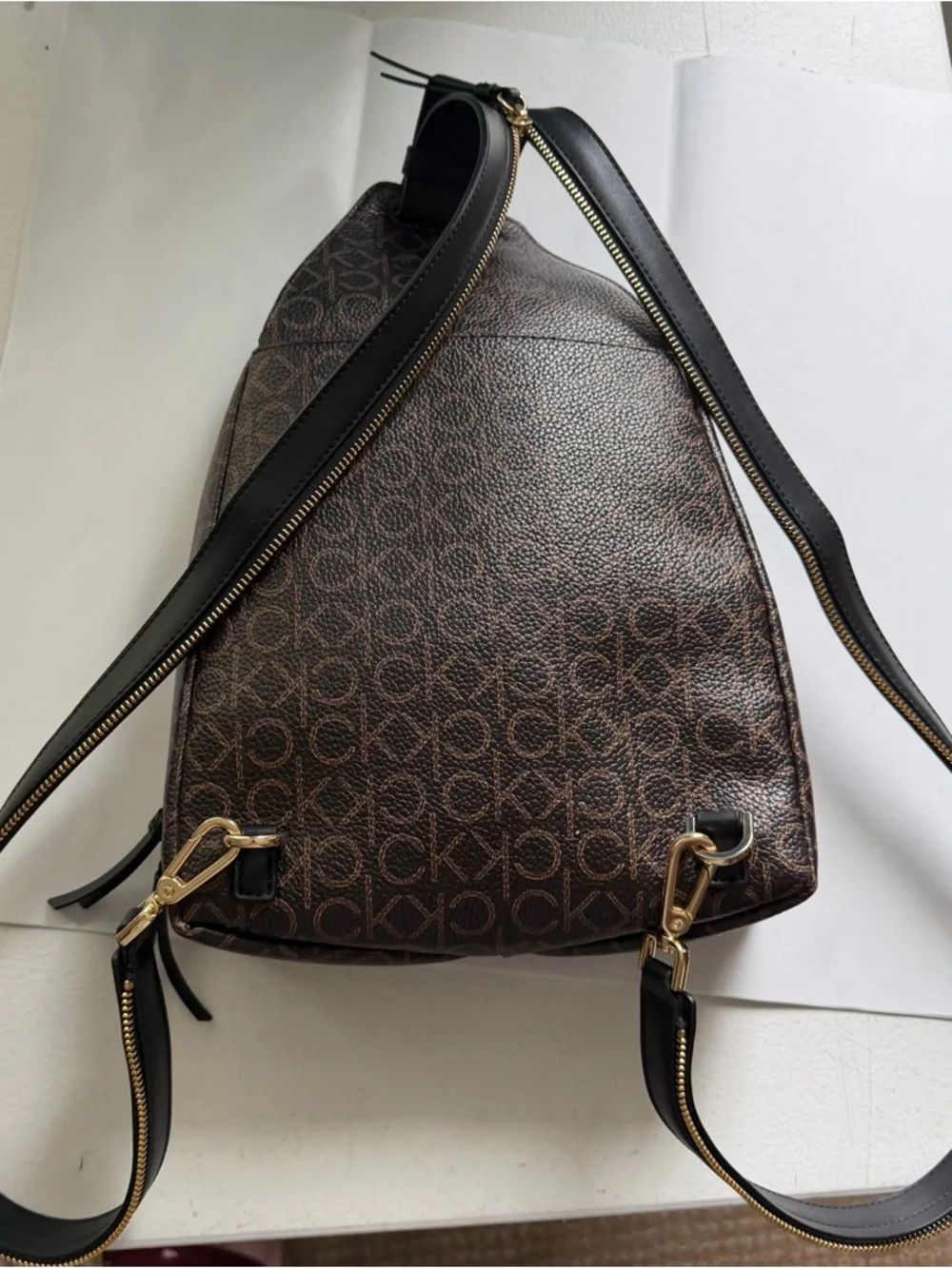 Calvin Klein Brown Monogram backpacks Belt Bag with Black Strap - Picture 5 of 12